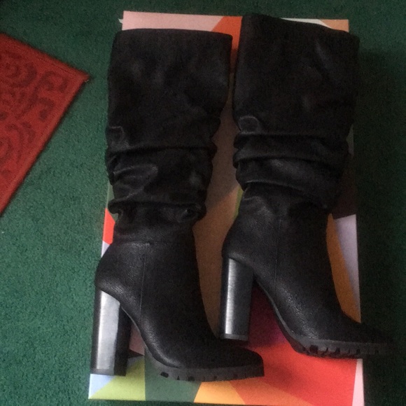 Katy Perry Slough Leather Knee High Boots - Picture 1 of 8